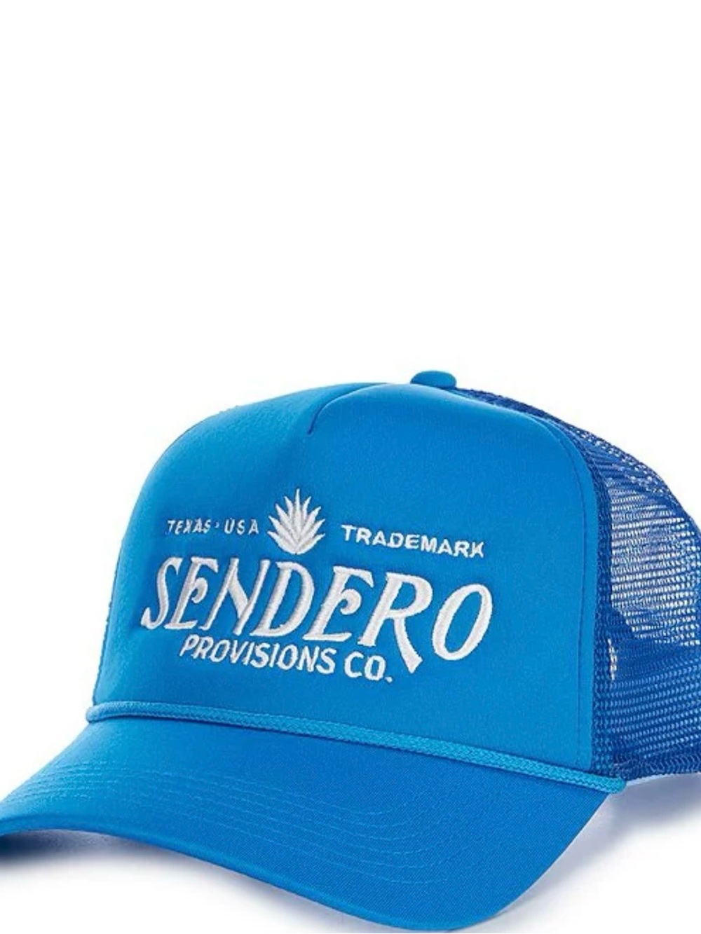 Sendero Provisions Co. Logo Rope Trucker Hat Blue White Snapback NWT